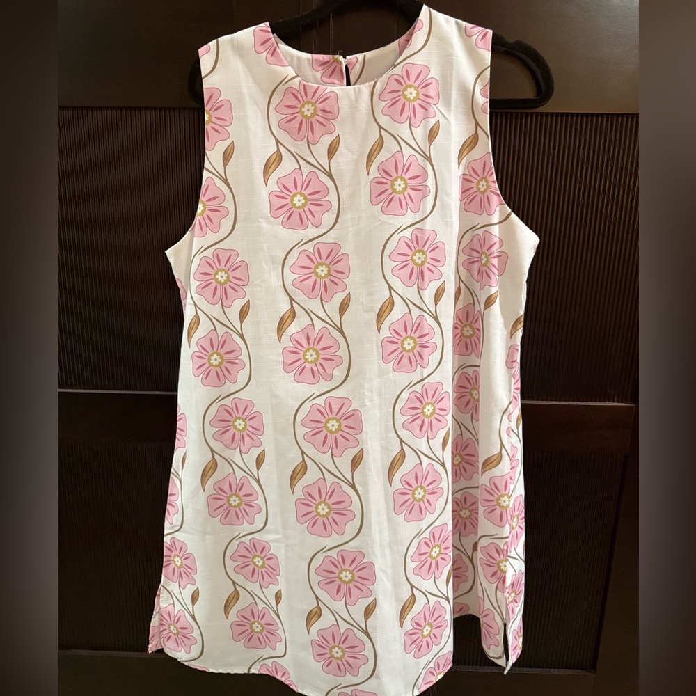 SHEIN Pink Floral Sleeveless Dress